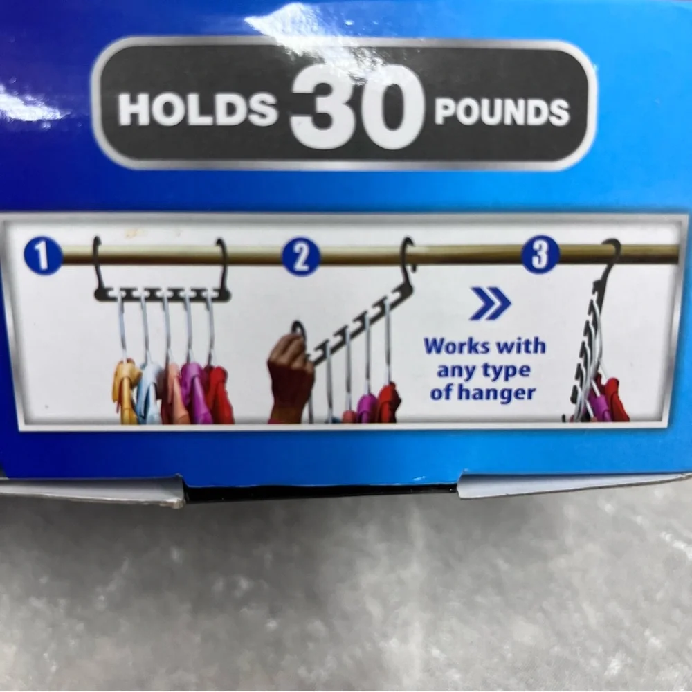 Wonder Hanger Mac New open box sealed in plastic Grey 10 Pack holds 50 garments